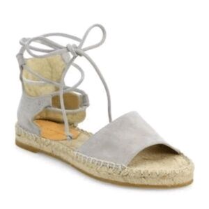 Diane Von Furstenberg Dakota Suede Gladiator Espadrille Grey Sandals size 6